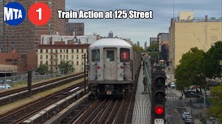 MTA 1 Train action at 125 Street [upl. by Eiggep]