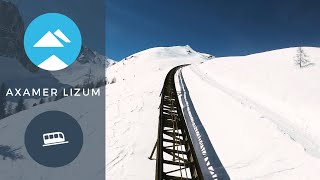 Olympiabahn funicular  Axamer Lizum  Innsbruck Austria  Piste View [upl. by Arrakat]