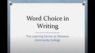 Word Choice in Writing [upl. by Nahtnoj]