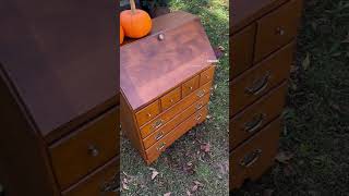 Vintage Wooden Secretary Desk with DropFront  RRHOME furniturerenovation [upl. by Bohaty611]