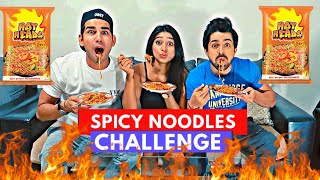 Parents amp Kids Try the Spicy Noodle Challenge  Kids Try  HiHo Kids [upl. by Enomad552]