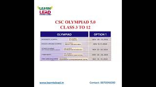 CSC OLYMPIAD 202425  Exam Dates  Class 3  12 cscolympiad olympiads [upl. by Tannen]