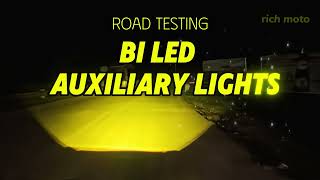 3 Modes BiLed auxiliary lights Road testing [upl. by Onyx]