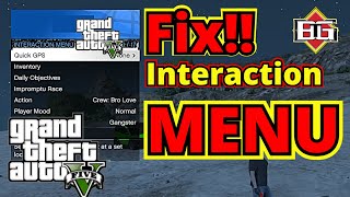 Interaction Menu Not Working FIX  GTA 5 ONLINE [upl. by Nozicka]