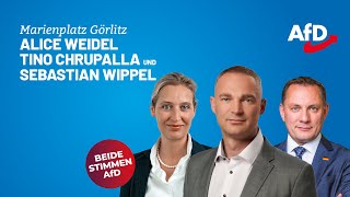 Weidel Chrupalla und Wippel LIVE in Görlitz [upl. by Aviv910]