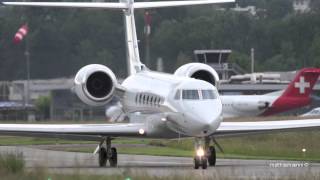 MEampCITY Gulfstream G550 Take Off at Airport BernBelp [upl. by Esyahc]