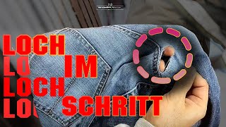 Ein Loch im Schritt einer Jeans reparieren  Unsichtbar machen  DIY [upl. by Amsed843]