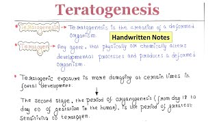 Teratogenesis  Handwritten notes [upl. by Carine]