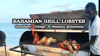 Bahamaian Food 🇧🇸 Grill Lobster Tail  Conch Fritters bahmianfood lobster food Bahamas [upl. by Enileda12]