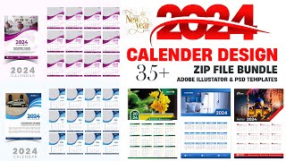 35 New Calendar Design 2025 Mega Bundles Free Download calendar design in illustrator 2024 [upl. by Sherrie765]