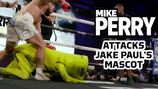 Mike Perry Attacks Jake Pauls Mascot At Open Workouts  Paul vs Perry [upl. by Rhines]