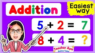 ADDITION  EASIEST WAY FOR KIDS  MATH QUIZ  Learn to Add Adding numbers Teacher Aya Online Tutor [upl. by Ruel]