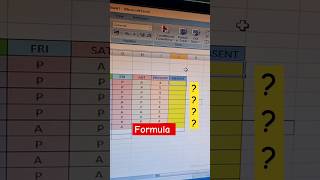 Attendance Sheet Absent Formula  MS Excel ₹ JTR Nuagaon [upl. by Nauqaj]