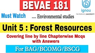 Ignou Bevae 181 Unit 5 mcq  Bevae 181 environmental studies mcq Bevae 181 impquest ssclasses4u [upl. by Cynara]