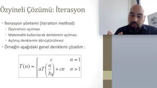 Rekürsif Denklemler ve İterasyon Yöntemi ile Çözümü Algoritma Analizi 11 [upl. by Mizuki]