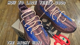 HOW TO LACE YEEZY 380’s THE RIGHT WAY [upl. by Okiman]