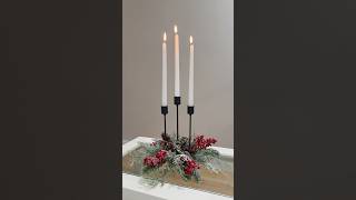 Transform a boring candlestick into festive decor for the holidays 🕯️shorts diy christmas [upl. by Analad]