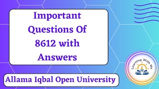 Guess paper of 8612  Important Questions Of 8612  mashaliqbalofficial06 [upl. by Daveen]