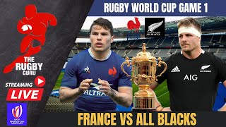 FRANCE VS ALL BLACKS LIVE RUGBY WORLD CUP 2023 GAME 1 COMMENTARY [upl. by Ainotahs]