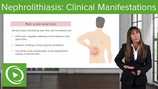 Nephrolithiasis Clinical Manifestations amp Differential Diagnosis with Case – Nephrology  Lecturio [upl. by Molohs]