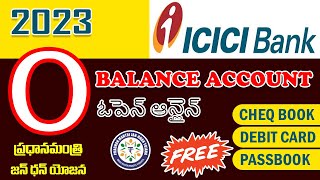 How to open ICICI Zero Balance account online in Telugu  ICICI Bank Account open 2023 [upl. by Efi]