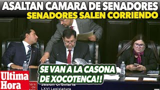 4SALT4N EL SENADO NOROÑA SEÑALA INTENTO DE GOLPE Salen corriendo del Senado [upl. by Annoled]