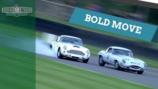 Aston Martin DB4 GT crashes after bold move [upl. by Aenitsirhc]