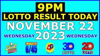 9pm Lotto Result Today November 22 2023 Wednesday [upl. by Dragde]