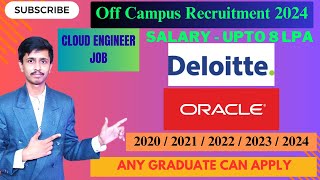 Deloitte Recruitment 2024 for Freshers  Oracle Recruitment 2024  Freshers Hiring 2024 [upl. by Vigor]