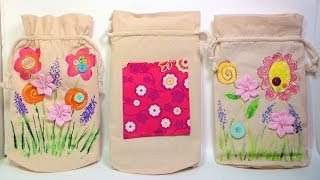 Painted and Embellished Canvas Bags make this with the kids [upl. by Berty861]