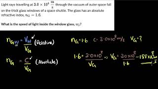 Absolute amp relative refractive index amp numerical  Class 10 Light  Physics  Khan Academy [upl. by Sorce139]