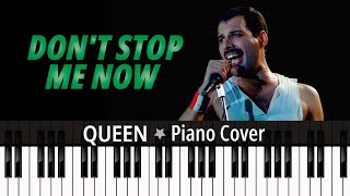 Dont Stop Me Now 1979 QUEEN TUTORIAL piano cover  sheet music [upl. by Farris]