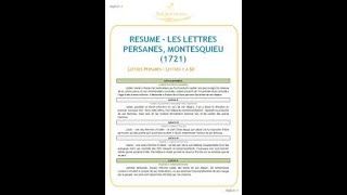 cours sur les lettres persanes Montesquieu [upl. by Thaddeus]