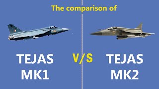 The comparison of Tejas MK1 and Mk2 fighter aircraft built by HAL India fighterjet [upl. by Cousin]