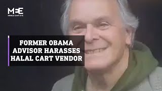 Former Obama advisor harasses a halal food vendor in NYC [upl. by Hcirdeirf]