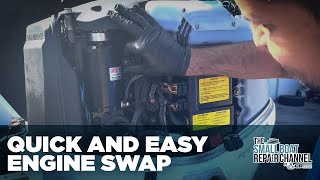 QUICK AND EASY BOAT ENGINE SWAP [upl. by Rabka]