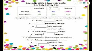 Les adjectifs demonstratifs i [upl. by Leile]