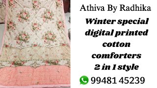 Winter special digital printed cotton comforters comforters winter [upl. by Nairim]