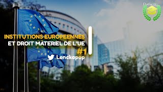 INSTITUTIONS EUROPEENNES ET DROIT MATERIEL DE LUE Organisation institutionnelle grands principes [upl. by Aikin]