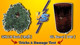 Free Fire GHILLIE Bush amp OiL Barrel Tricks And Damage Test Hindi  Free Fire Tips amp Tricks [upl. by Malchy]