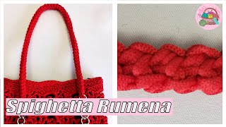 Spighetta Rumena Quadrata  Tutorial manico borsa tracolla spighetta rumena uncinetto [upl. by Assenov556]