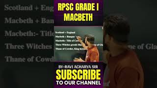 RPSC GRADE1 MACBETH reet2022englishbyraviacharyasir GRADE1RAVIACHARYASIR [upl. by Verlee]