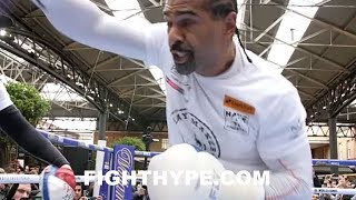 DAVID HAYE UNLEASHES NEW AND IMPROVED POWER SMASHES MITTS AHEAD OF TONY BELLEW REMATCH [upl. by Olemrac]