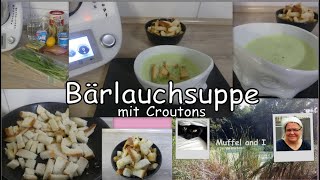 Bärlauchsuppe mit frischem Bärlauch und Croutons vegetarische Bärlauchcremesuppe [upl. by Harrell]