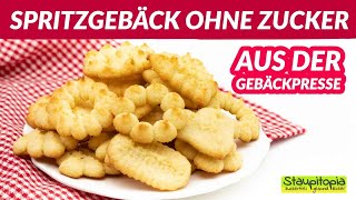 Spritzgebäck ohne Zucker selber machen  ein einfaches Rezept für die Gebäckpresse [upl. by Ariet]