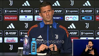 Conferenza stampa THIAGO MOTTA pre JuveNapoli quotGatti ok su questi foglietti Conte e De Rossiquot [upl. by Clyde]