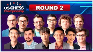 🔴 Round 2  US Championship 2023  Caruana Aronian Niemann So Dominguez Xiong Shankland [upl. by Nilram]