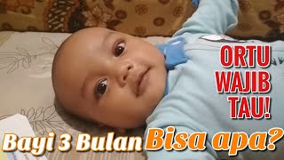 Perkembangan BAYI USIA 3 BULAN  Cara Menstimulasi Bayi Tengkurap [upl. by Aerdnaz]