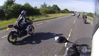 Unmarked police motorcycle chases five bikers at 150mph [upl. by Huskey]