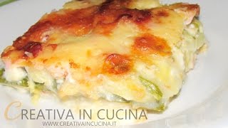 Lasagna di patate e zucchine con besciamella  ricetta di Creativa in cucina [upl. by Holtorf]